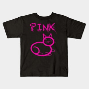 Cute pink cat Kids T-Shirt